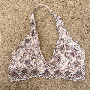 PINK Victoria's Secret Geometric Pattern Bra - Brown and Cream